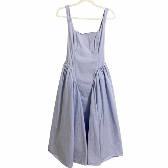 ASTR THE LABEL Vinya Poplin Drop Waist Dress Periwinkle Blue Size Small - Picture 2 of 13